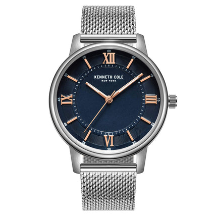 Kenneth Cole Men's Watch - Blue Dial Stainless Steel Mesh Bracelet | KCWGG2184407 ,