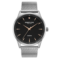 Kenneth Cole Men's Watch - Black Dial Stainless Steel Mesh Bracelet | KCWGG2186403 ,
