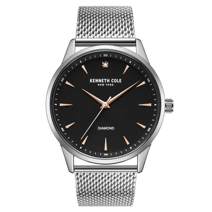 Kenneth Cole Men's Watch - Black Dial Stainless Steel Mesh Bracelet | KCWGG2186403 ,