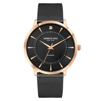 Kenneth Cole Men's Watch - Black Dial Leather Strap | KCWGG2653005 ,