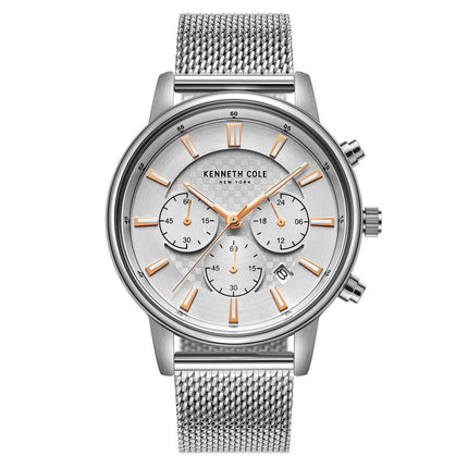 Kenneth Cole Men's Watch - Silver Dial Stainless Steel Bracelet | KCWGK2184704 ,