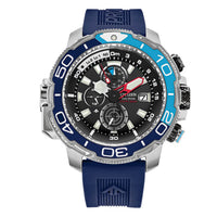 Citizen Men's Eco-Drive Watch - Promaster Black Dial Blue Rubber Strap | BJ2169-08E ,