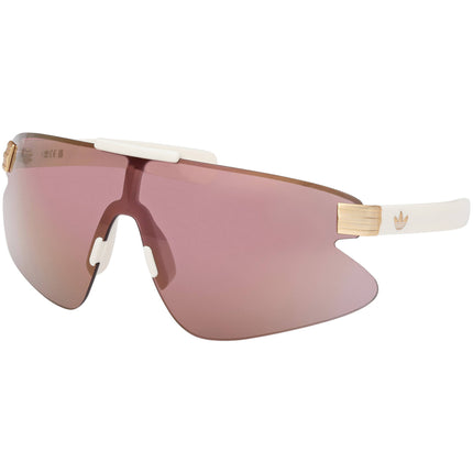 Adidas Unisex Sunglasses - White Acetate Shield Shape Half Rim Frame | OR0121 0021Z ,