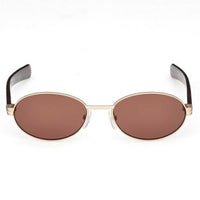 Adidas Unisex Sunglasses - Gold Metal Oval Full Rim Frame Brown Lens | OR0123 5432E ,