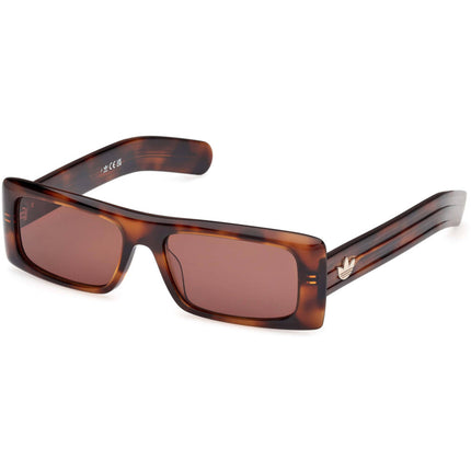 Adidas Unisex Sunglasses - Dark Havana Plastic Rectangular Shape Frame | OR0124 5552E ,
