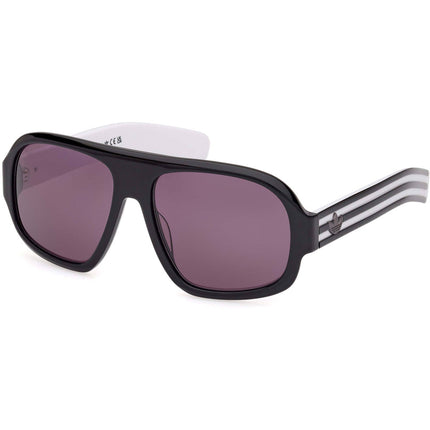 Adidas Unisex Sunglasses - Shiny Black Acetate Pilot Full Rim Frame | OR0125 5901A ,