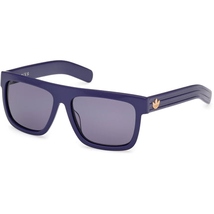 Adidas Unisex Sunglasses - Shiny Blue Acetate Browline Full Rim Frame | OR0127 5690V ,