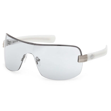 Adidas Unisex Sunglasses - Matte Palladium Metal Shield Half Rim Frame | OR0128 0017V ,