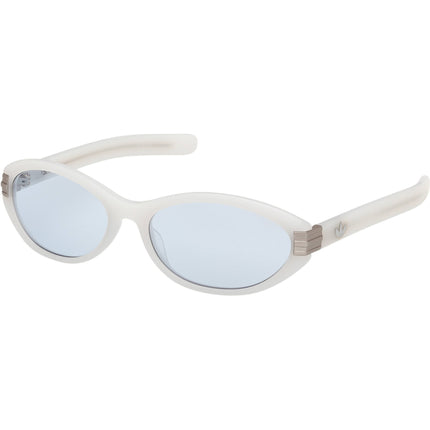 Adidas Unisex Sunglasses - White Acetate Oval Full Rim Frame Blue Lens | OR0129 5921V ,