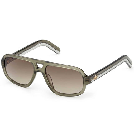 Adidas Men's Sunglasses - Shiny Dark Green Acetate Navigator Full Rim | OR0134 5596P ,