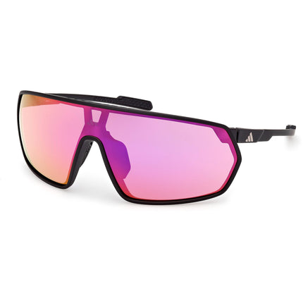 Adidas Unisex Sunglasses - Matte Black Injected Plastic Shield Full Rim | SP0088 0002Z ,