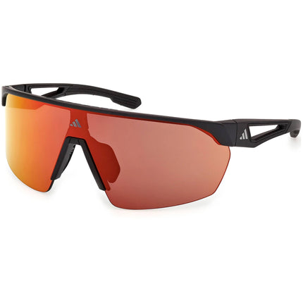 Adidas Unisex Sunglasses - Matte Black Acetate Shield Half Rim Frame | SP0103 00002 ,