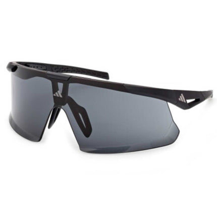 Adidas Unisex Sunglasses - Matte Black Acetate Shield Half Rim Frame | SP0106 0002A ,