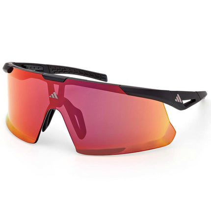 Adidas Unisex Sunglasses - Matte Black Acetate Shield Half Rim Frame | SP0106 0002L ,