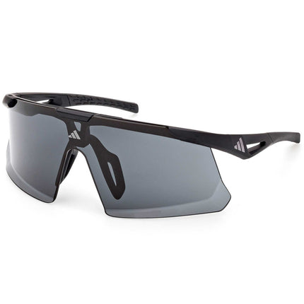 Adidas Unisex Sunglasses - Matte Black Plastic Shield Half Rim Frame | SP0107 0002A ,