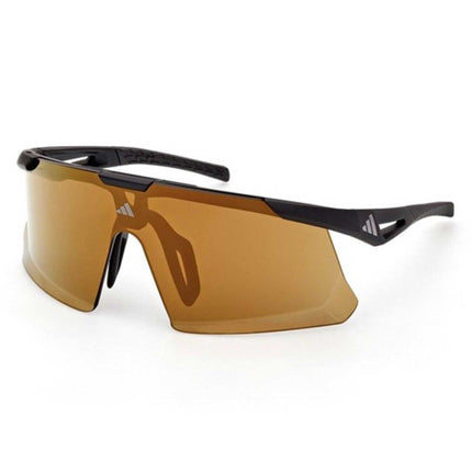 Adidas Unisex Sunglasses - Matte Black Plastic Shield Half Rim Frame | SP0107 0002G ,