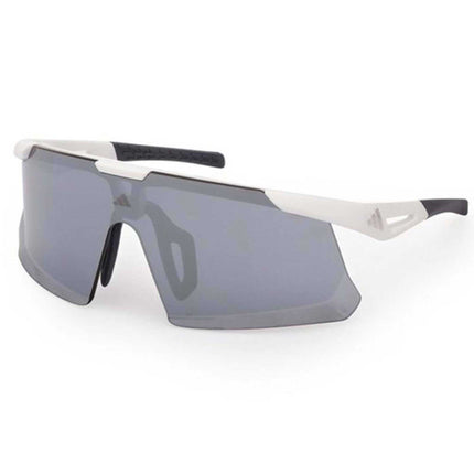 Adidas Unisex Sunglasses - White Plastic Shield Shape Half Rim Frame | SP0107 0021C ,