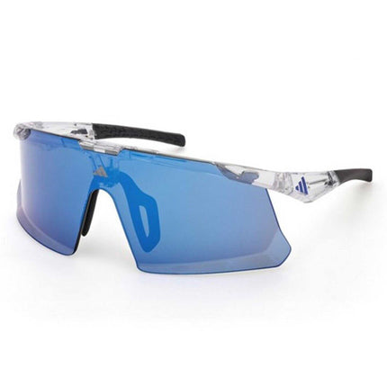 Adidas Unisex Sunglasses - Crystal Plastic Shield Shape Half Rim Frame | SP0107 0026X ,