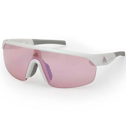 Adidas Women's Sunglasses - White Plastic Shield Shape Half Rim Frame | SP0109 0021Z ,