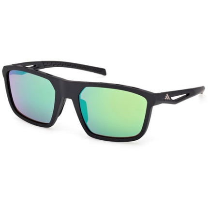 Adidas Unisex Sunglasses - Matte Black Acetate Rectangular Shape Frame | SP0111 5702Q ,