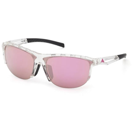 Adidas Unisex Sunglasses - Crystal Acetate Rectangular Half Rim Frame | SP0112 6626Z ,