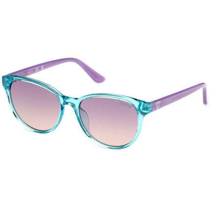 Guess Girl's Sunglasses - Shiny Turquoise Acetate Cat Eye Shape Frame | GU00126 4987Z ,
