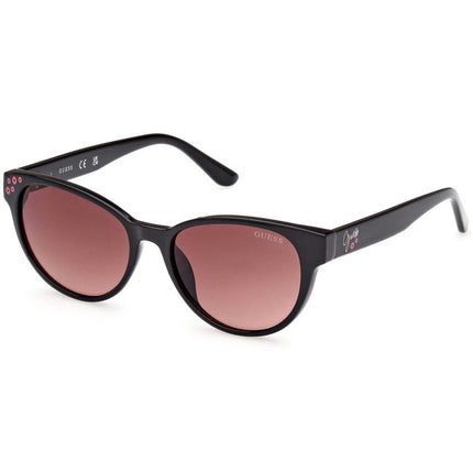 Guess Girl's Sunglasses - Shiny Black Acetate Cat Eye Full Rim Frame | GU00128 4901F ,