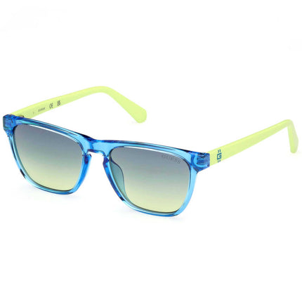 Guess Boy's Sunglasses - Shiny Blue Rectangular Full Rim Frame | GU00129 4990W ,