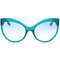 Guess Women's Sunglasses - Shiny Turquoise Plastic Cat Eye Shape Frame | GU00130 6187X ,