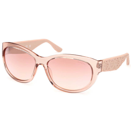 Guess Women's Sunglasses - Shiny Beige Plastic Cat Eye Full Rim Frame | GU00131 6057U ,