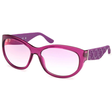 Guess Women's Sunglasses - Shiny Violet Plastic Cat Eye Full Rim Frame | GU00131 6081Z ,