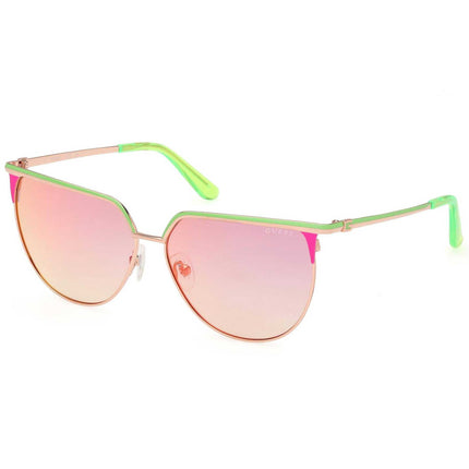 Guess Women's Sunglasses - Light Green/Other Metal Cat Eye Shape Frame | GU00132 5895U ,