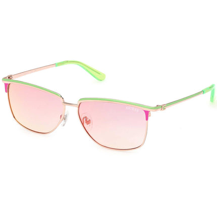 Guess Women's Sunglasses - Light Green/Other Metal Rectangular Frame | GU00133 5695U ,