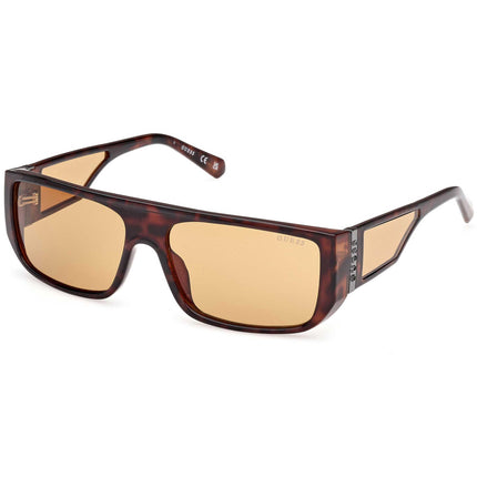 Guess Unisex Sunglasses - Dark Havana Plastic Rectangular Shape Frame | GU00136 6052E ,