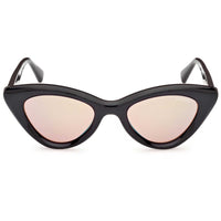 Guess Unisex Sunglasses - Shiny Black Plastic Cat Eye Full Rim Frame | GU00137 5001U ,