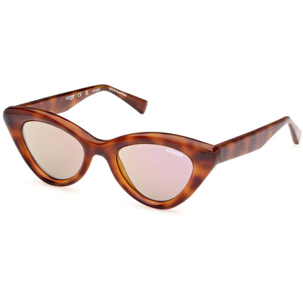 Guess Unisex Sunglasses - Blonde Havana Plastic Cat Eye Full Rim Frame | GU00137 5053C ,