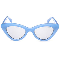 Guess Unisex Sunglasses - Shiny Light Blue Plastic Cat Eye Shape Frame | GU00137 5084A ,