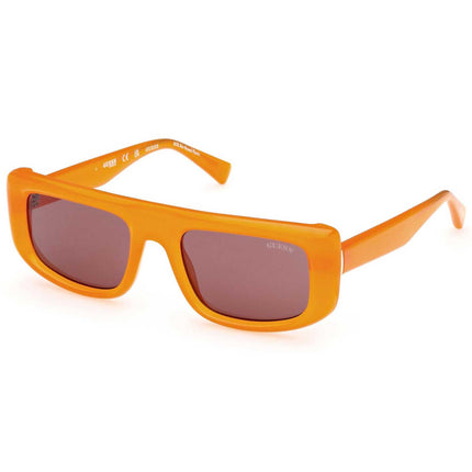Guess Unisex Sunglasses - Orange Injected Plastic Rectangular Full Rim | GU00138 5344E ,