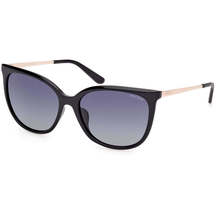 Guess Women's Sunglasses - Shiny Black Injected Plastic Cat Eye | GU00150 H 5901D ,