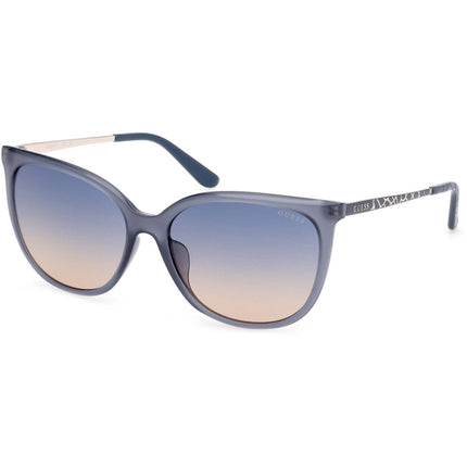 Guess Women's Sunglasses - Shiny Light Blue Cat Eye Full Rim Frame | GU00150 H 5984W ,