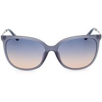 Guess Women's Sunglasses - Shiny Light Blue Cat Eye Full Rim Frame | GU00150 H 5984W ,
