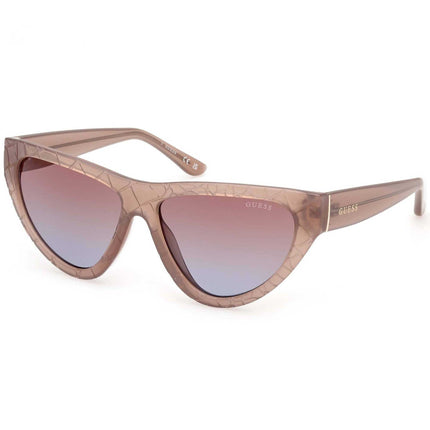 Guess Women's Sunglasses - Shiny Beige Plastic Cat Eye Full Rim Frame | GU00151 5757F ,