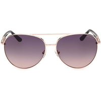 Guess Women's Sunglasses - Shiny Rose Gold Metal Pilot Full Rim Frame | GU00158 6128B ,