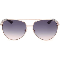 Guess Women's Sunglasses - Shiny Rose Gold Metal Pilot Full Rim Frame | GU00158 6128W ,