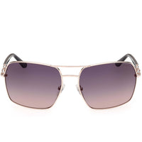 Guess Women's Sunglasses - Shiny Rose Gold Metal Square Full Rim Frame | GU00159 6328B ,