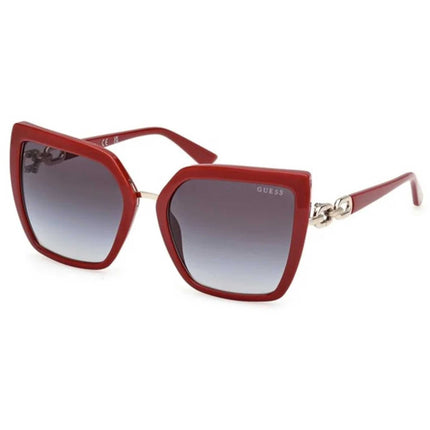 Guess Women's Sunglasses - Shiny Red Acetate Butterfly Full Rim Frame | GU00160 5566B ,