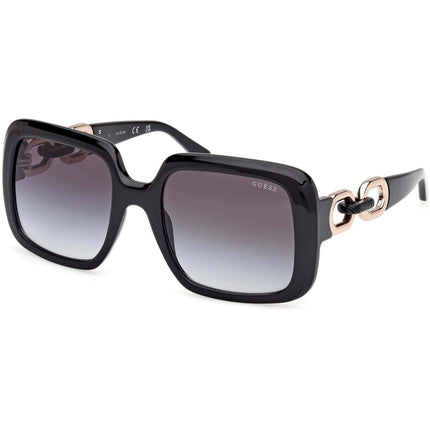 Guess Women's Sunglasses - Shiny Black Acetate Square Full Rim Frame | GU00161 5601B ,