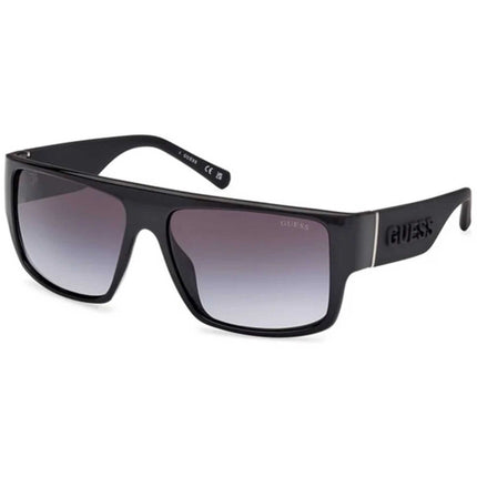 Guess Men's Sunglasses - Shiny Black Acetate Rectangular Shape Frame | GU00165 5901B ,