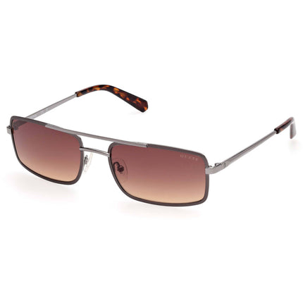 Guess Men's Sunglasses - Matte Gunmetal Metal Rectangular Shape Frame | GU00168 5809F ,