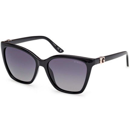 Guess Women's Sunglasses - Shiny Black Acetate Cat Eye Full Rim Frame | GU00191 5601D ,